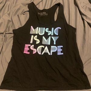 Music is my escape slogan tank top Hot Topic